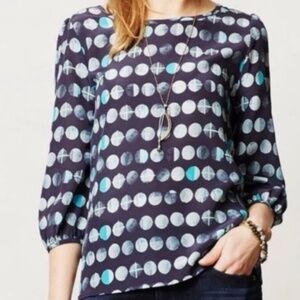 HD in Paris | Navy and Teal Patterned Blouse